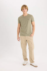 Slim Fit Crew Neck Printed Short Sleeve T-Shirt