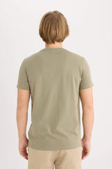 Slim Fit Crew Neck Printed Short Sleeve T-Shirt
