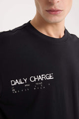 Boxy Fit Crew Neck Back Printed Short Sleeve T-Shirt