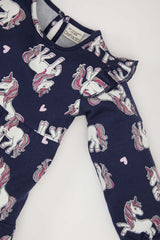 Baby Girl Unicorn Printed Long Sleeve Sweat Dress