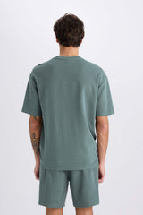 Boxy Fit Crew Neck Printed T-Shirt