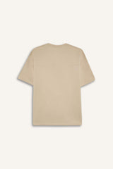 Boxy Fit Crew Neck Printed Heavy Fabric T-Shirt