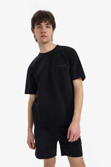 Boxy Fit Crew Neck Printed Heavy Fabric T-Shirt