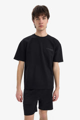 Boxy Fit Crew Neck Printed Heavy Fabric T-Shirt