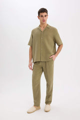 100% Cotton Relax Fit Comfortable Cut Summer Muslin Short Leg Cotton Jogger Pants