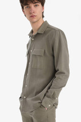 Regular Fit Polo Collar Cotton Long Sleeve Shirt