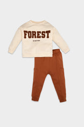 Baby Boy 2-Piece Set Printed Thin Sweatshirt Tracksuit Bottoms