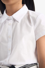 Girls Poplin Short Sleeve Shirt