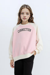 Girls Relax Fit Crew Neck Printed Sweatshirt