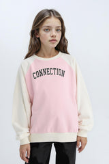 Girls Relax Fit Crew Neck Printed Sweatshirt