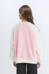 Girls Relax Fit Crew Neck Printed Sweatshirt