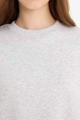 Regular Fit Crew Neck Thick Basic Plain Sweatshirt