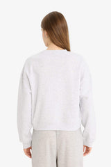 Regular Fit Crew Neck Thick Basic Plain Sweatshirt