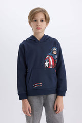 Boys Marvel Hooded Kangaroo Pocket Sweatshirt