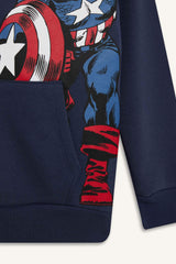 Boys Marvel Hooded Kangaroo Pocket Sweatshirt