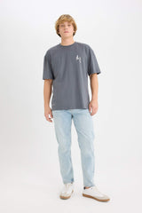 100% Cotton Marvel Boxy Fit Crew Neck Back Printed Short Sleeve T-Shirt