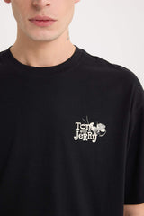 100% Cotton Tom & Jerry Boxy Fit Crew Neck Back Printed Short Sleeve T-Shirt