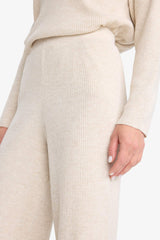 Knitted Trousers Regular Fit Basic Straight Elastic Waist Straight Leg