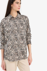 Regular Fit Shirt Collar Printed Long Sleeve Shirt