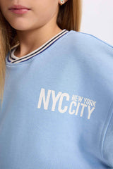 Girls Relax Fit V-Neck Printed Sweatshirt