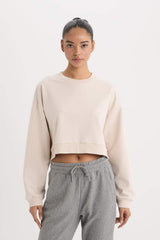 DeFactoFit Crew Neck Basic Sports Sweatshirt