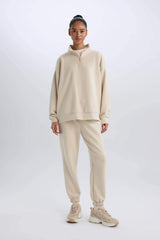 DeFactoFit Standard Fit Half Zippered Sports Sweatshirt