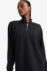 DeFactoFit Oversize Wide Mold Half Zipper Stand Collar Modal Sweatshirt