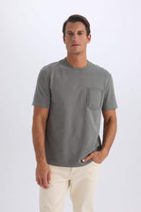 Regular Fit Crew Neck Short Sleeve Heavy Fabric T-Shirt