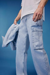 Relax Fit Wide Leg Cotton Trousers