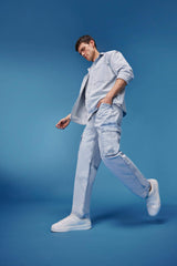 Relax Fit Wide Leg Cotton Trousers