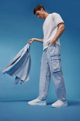 Relax Fit Wide Leg Cotton Trousers