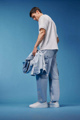 Relax Fit Wide Leg Cotton Trousers