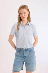 Slim Fit Shirt Collar Short Sleeve Shirt