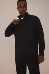 DeFactoFit Standard Fit Stand Collar Zippered Scuba Diving Fabric Sports Sweatshirt