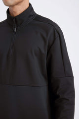 DeFactoFit Standard Fit Stand Collar Zippered Scuba Diving Fabric Sports Sweatshirt