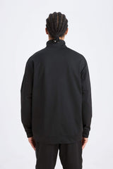 DeFactoFit Standard Fit Stand Collar Zippered Scuba Diving Fabric Sports Sweatshirt