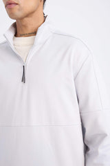 DeFactoFit Standard Fit Stand Collar Zippered Scuba Diving Fabric Sports Sweatshirt