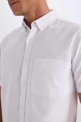 Regular Fit Polo Collar Oxford Short Sleeve Shirt