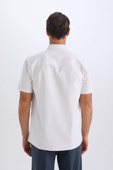 Regular Fit Polo Collar Oxford Short Sleeve Shirt
