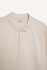 100% Cotton New Regular Fit Basic Plain Long Sleeve Textured Pique Polo T-Shirt