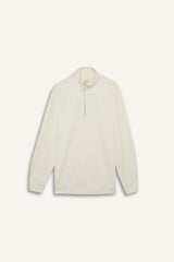 Comfort Fit Stand Collar Textured Half Zipper Waffle Sweatshirt