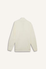 Comfort Fit Stand Collar Textured Half Zipper Waffle Sweatshirt