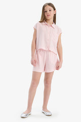 Girl Elastic Waist Viscose Shorts