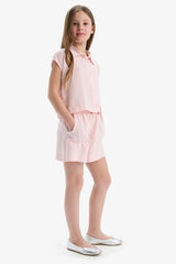 Girl Elastic Waist Viscose Shorts