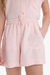 Girl Elastic Waist Viscose Shorts