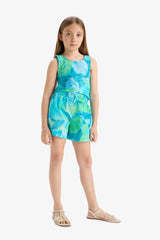 Girl Patterned Sleeveless Blouse