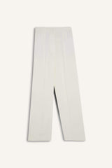 Wide Leg Regular Hem Double Pocket Crepe Trousers
