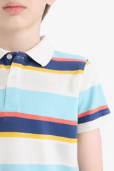 Boys Striped Pike Short Sleeve Polo T-Shirt