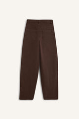Cool, loose-fitting, high-waisted gabardine trousers