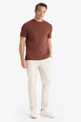 Regular Fit Crew Neck Twill T-Shirt